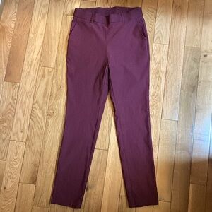 Rafaella Red Straight Leg Pants Structured Style